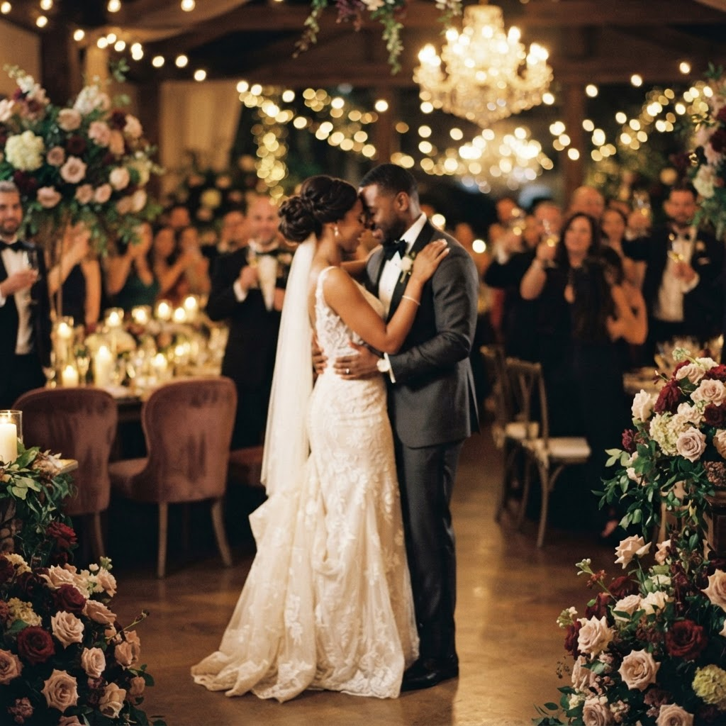 Couple sharing their first dance